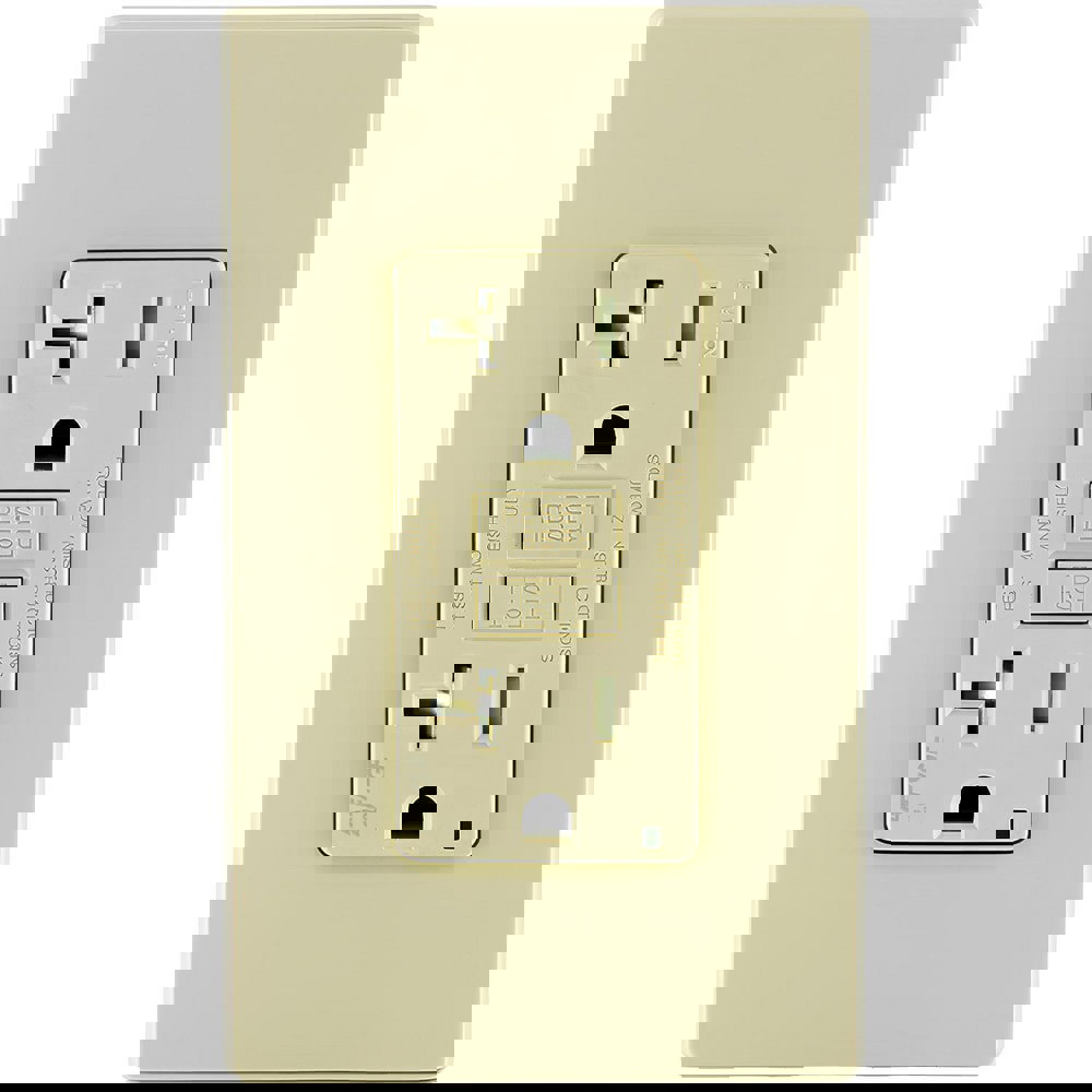 GFCI Receptacles; Grade: Commercial; Color: Ivory; NEMA Configuration: 5-20R; Amperage: 20; Reset Type: Manual; Voltage: 125 VAC; Wiring Method: Side; Back; Body Material: Thermoplastic; Flange Style: No Flange; Flange Included: No; Amperage: 20 A; Voltag